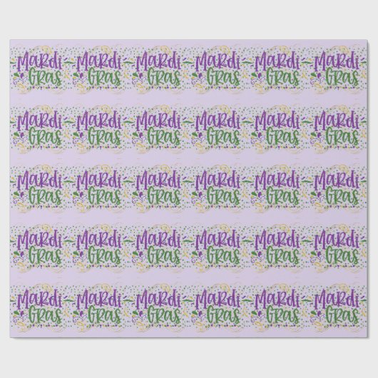 Mardi Gras on Green Stones Geschenkpapier (Flach)