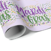 Mardi Gras on Green Stones Geschenkpapier (Rolleneckpunkt)