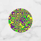 [Mardi Gras Op-Art] Lila-Gelb Konfetti (Klein Vorderseite)