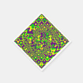 [Mardi Gras Op-Art] Lila Grünbuch Serviette (Ecke)