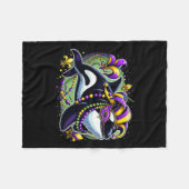 Mardi Gras Orca Whale Fleecedecke (Vorderseite (Horizontal))