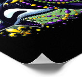 Mardi Gras Orca Whale Poster (Ecke)