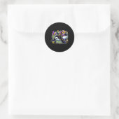 Mardi Gras Orca Whale Runder Aufkleber (Tasche)