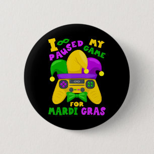 Mardi Gras Outfit für Männer Kinder und Gamer Vide Button