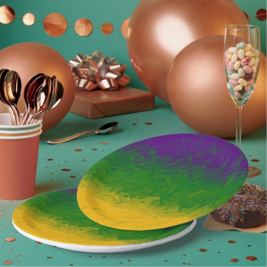 Mardi Gras Paint Pappteller (Multi)