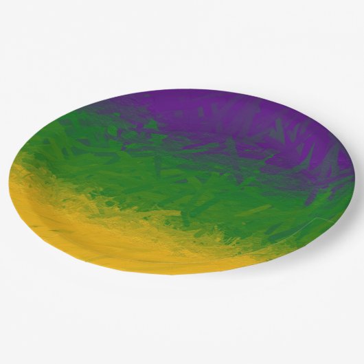 Mardi Gras Paint Pappteller (Schrägansicht)