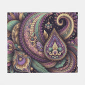 Mardi Gras paisley Fleur-de-lis Fleecedecke (Vorderseite (Horizontal))