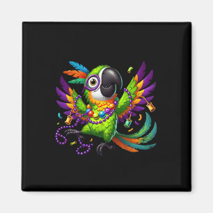 Mardi Gras Papagei - Festlicher Partyvogel  Magnet