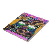 Mardi Gras Papageien Fliese (Seite)