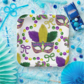 Mardi Gras Paper plate- Mardi Gras Mask Pappteller (Party)