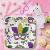 Mardi Gras Paper plate- Mardi Gras Mask Pappteller (Party)