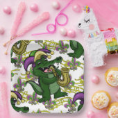 Mardi Gras Paper Plate-NOLA Gator Pappteller (Party)
