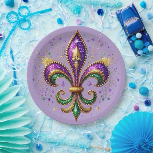 Mardi Gras Paper Plates Pappteller (Party)