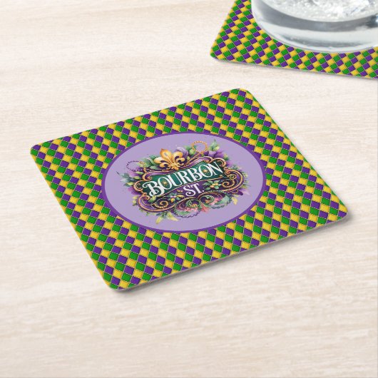 Mardi Gras Papier-Untersetzer Rechteckiger Pappuntersetzer (angewinkelt)