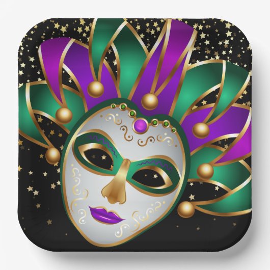 Mardi Gras Papierplatte Pappteller (Vorderseite)