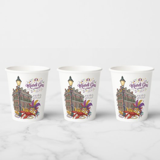 Mardi Gras Pappbecher (Multi)