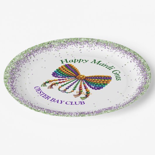 Mardi Gras Pappteller (Schrägansicht)