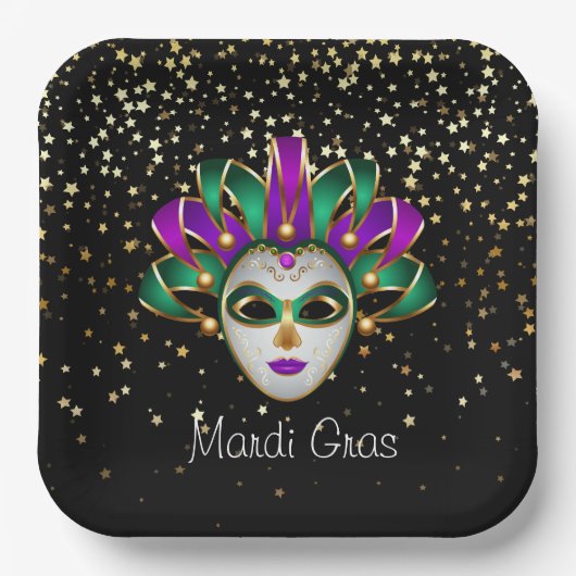 Mardi Gras Pappteller (Vorderseite)