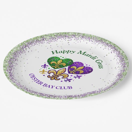 Mardi Gras Pappteller (Schrägansicht)