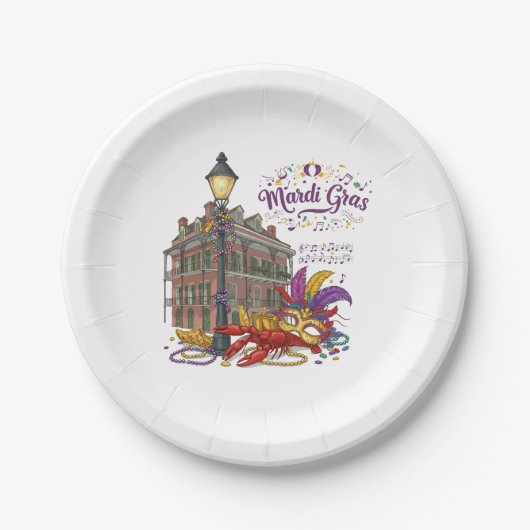 Mardi Gras Pappteller (Vorderseite)