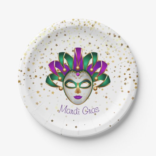 Mardi Gras Pappteller (Vorderseite)