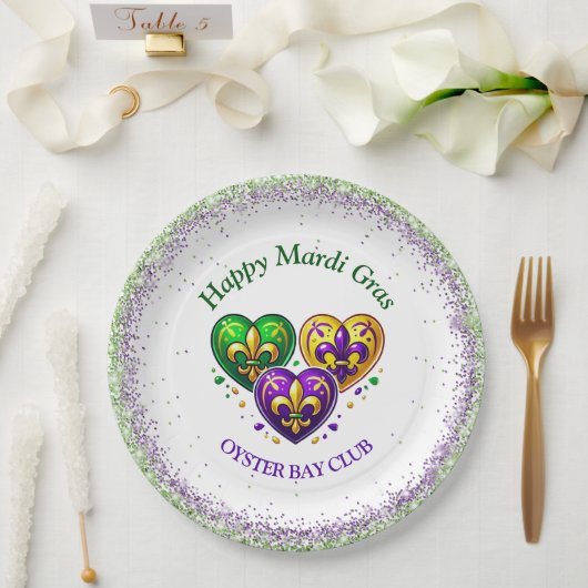 Mardi Gras Pappteller (Hochzeit)