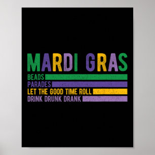 Mardi Gras Paradase Karneval Fat Dienstag Louisian Poster