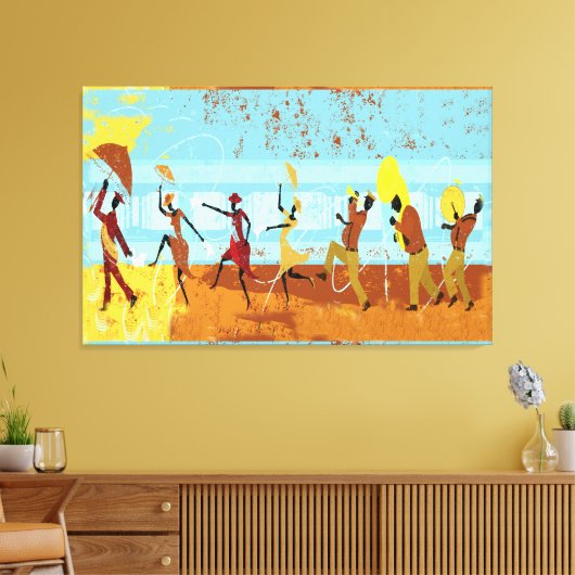 Mardi Gras Parade auf überzogenen Canvas Leinwanddruck (Insitu (Wohnzimmer))