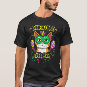 Mardi Gras Parade Cat Meodi Gras Funny Mardi Gra T-Shirt