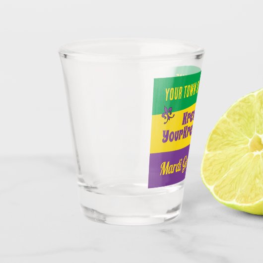 Mardi Gras Parade Krewe mit jedem Text Schnapsglas (Links)