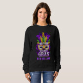 Mardi Gras Parade New Orleans Louisiana Mask Feath Sweatshirt (Vorne ganz)