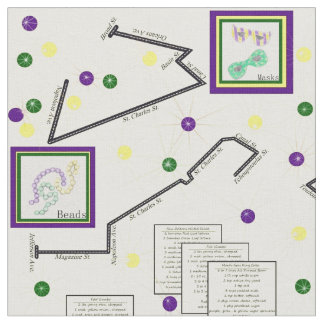 Mardi Gras Parade Route Celebration 9x9 Kachelgröß Stoff