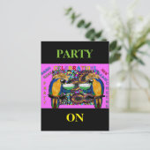 Mardi Gras Parrots Postkarte (Stehend Vorderseite)