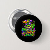 Mardi gras party alligator mardigator 67 bruh game button (Vorne & Hinten)