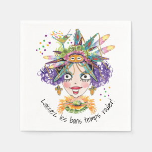 Mardi Gras Party Babe Paper Napkin Serviette