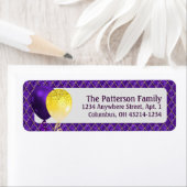 Mardi Gras Party Balloons und Raute Muster Label (Insitu)