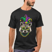 Mardi Gras Party Carnival Jester Raccoon Trash Pan T-Shirt (Vorderseite)