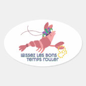 Mardi Gras Party Crawdad Ovaler Aufkleber (Vorderseite)