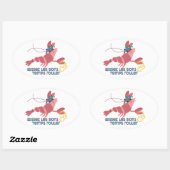 Mardi Gras Party Crawdad Ovaler Aufkleber (Blatt)