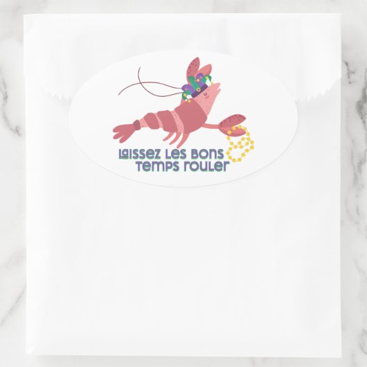 Mardi Gras Party Crawdad Ovaler Aufkleber (Tasche)