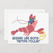 Mardi Gras Party Crawdad Postkarte (Vorne/Hinten)