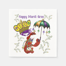 Mardi Gras party crawfish and crab fetstiv napkins Serviette
