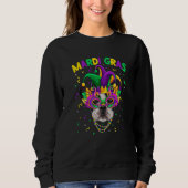 Mardi Gras Party Cute French Bulldog Dog Lover Jes Sweatshirt (Vorderseite)