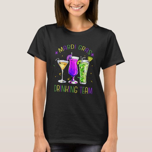 Mardi Gras Party Drinking Team Drunk Carnival Para T-Shirt (Vorderseite)