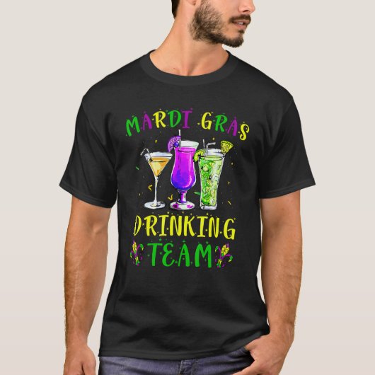 Mardi Gras Party Drinking Team Drunk Carnival Para T-Shirt (Vorderseite)