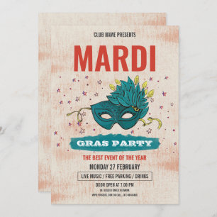 Mardi Gras Party Einladung