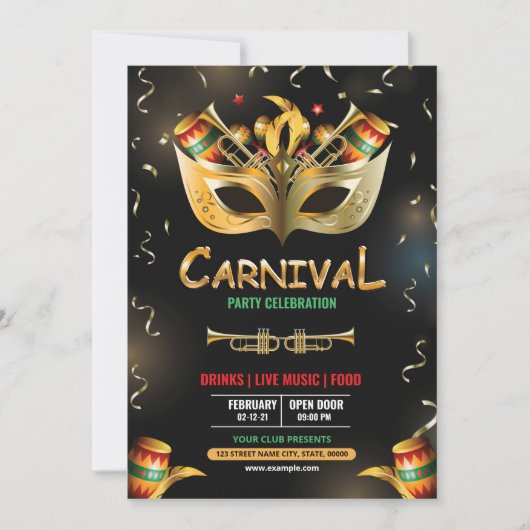 Mardi Gras Party Einladung