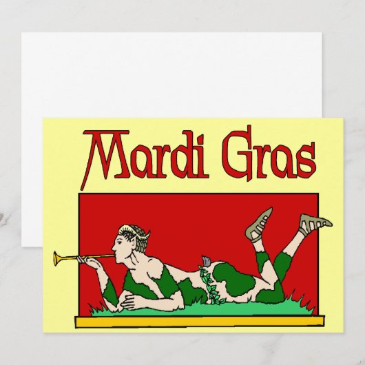 Mardi Gras Party Einladung (Vorne/Hinten)