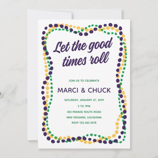 Mardi Gras Party Einladung (Vorderseite)