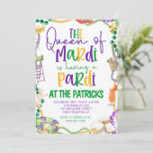 Mardi Gras Party Einladung (Stehend Vorderseite)